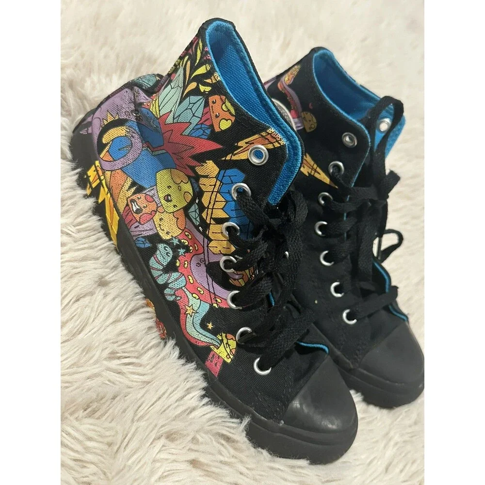 Converse All Star Unisex Kids High Top Sneakers Black/Multicolor US 3 EU 35